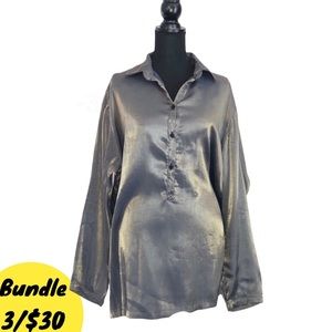 Elegant Silver Women's Top
